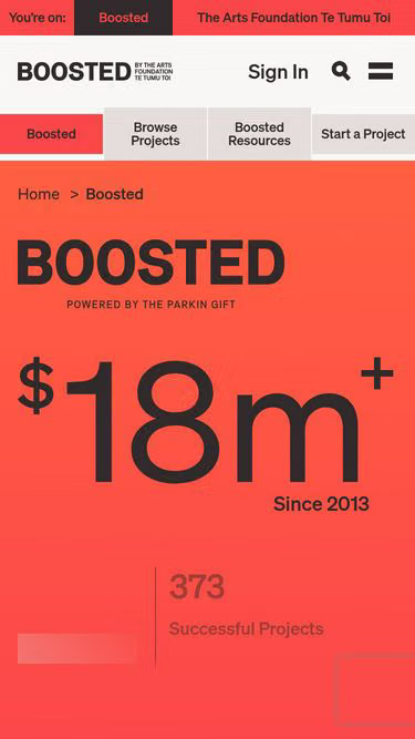 Screenshot of boosted.org.nz