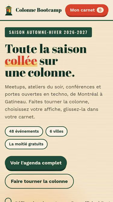 Screenshot of bootcamp.events
