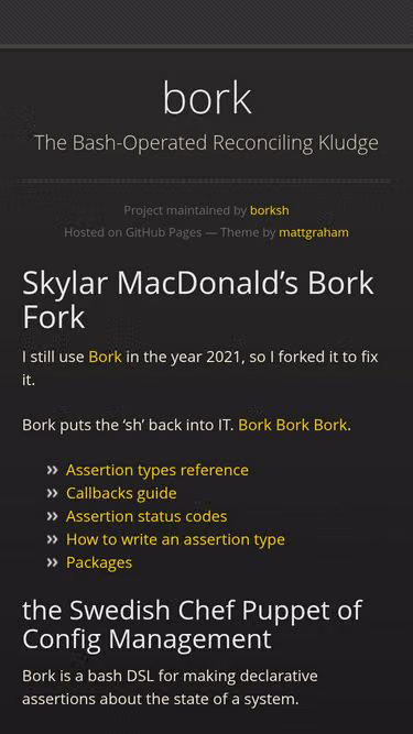 Screenshot of bork.sh