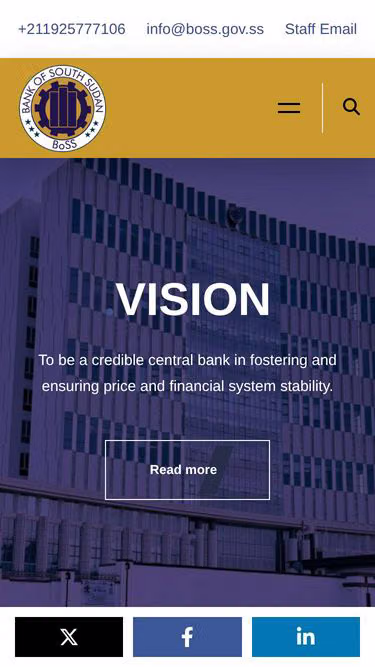 Screenshot of boss.gov.ss