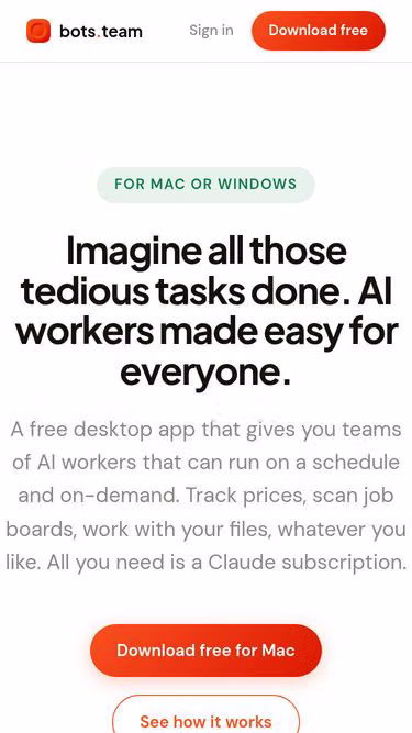 Screenshot of bots.team