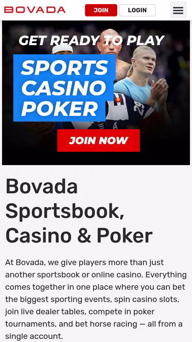 Screenshot of bovada.io