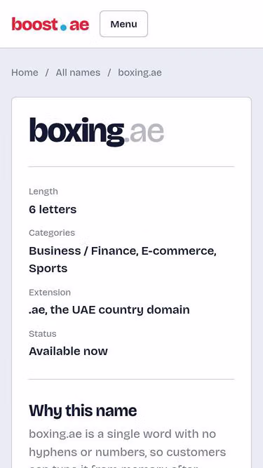 Screenshot of boxing.ae