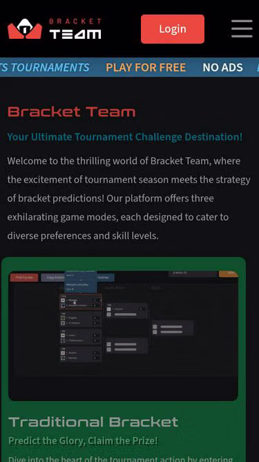 Screenshot of bracket.team