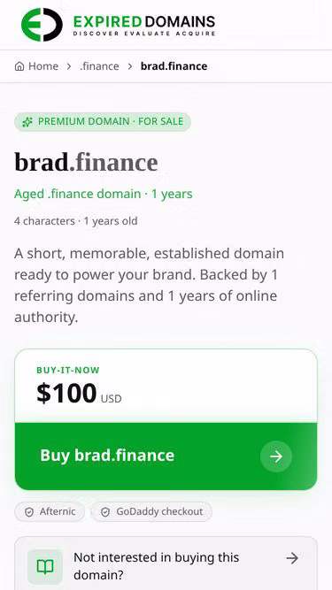 Screenshot of brad.finance