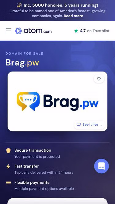 Screenshot of brag.pw