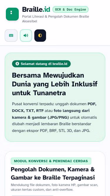Screenshot of braille.id