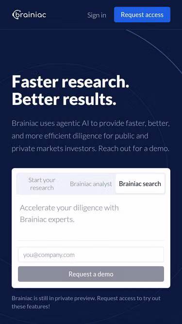 Screenshot of brainiac.app