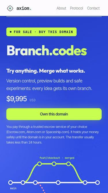 Screenshot of branch.codes