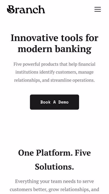 Screenshot of branch.finance