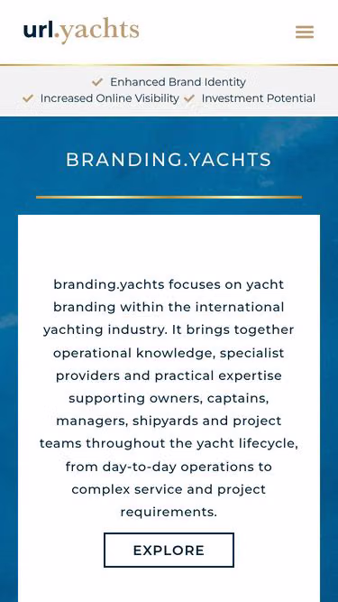 Screenshot of branding.yachts