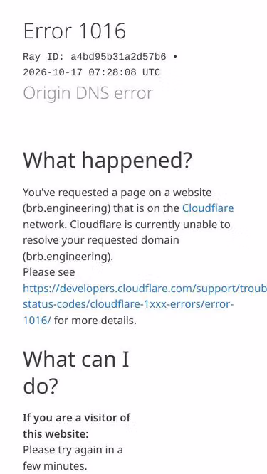 Screenshot of brb.engineering