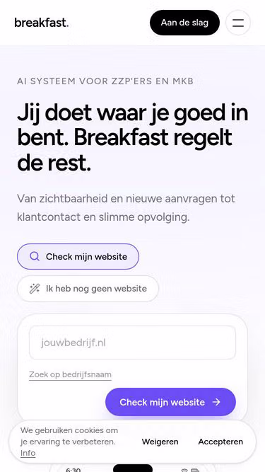 Screenshot of breakfast.works