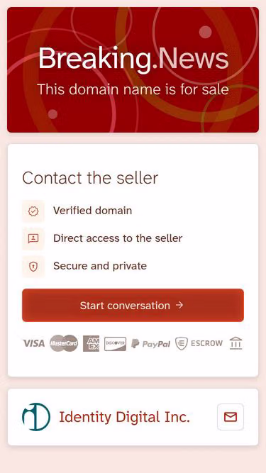 Screenshot of breaking.news