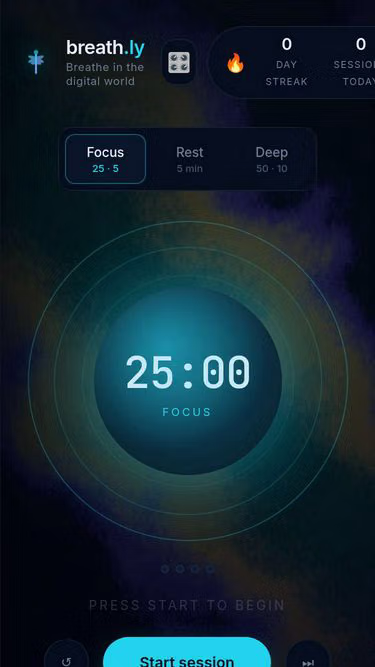 Screenshot of breath.ly