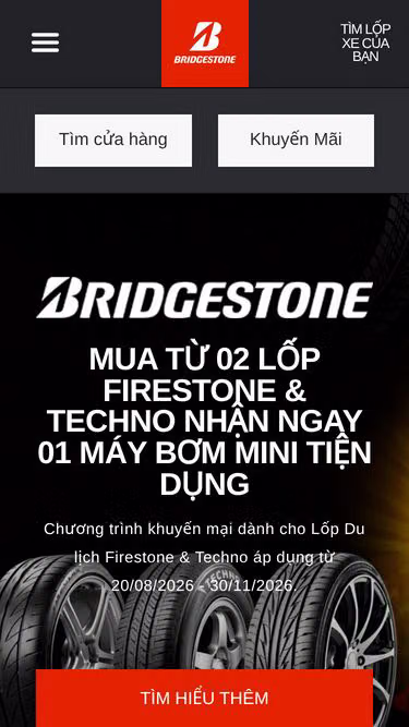Screenshot of bridgestone.com.vn