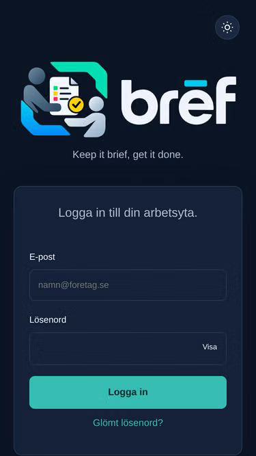 Screenshot of brief.nu