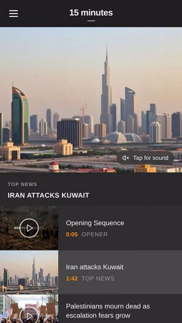 Screenshot of briefly.tv