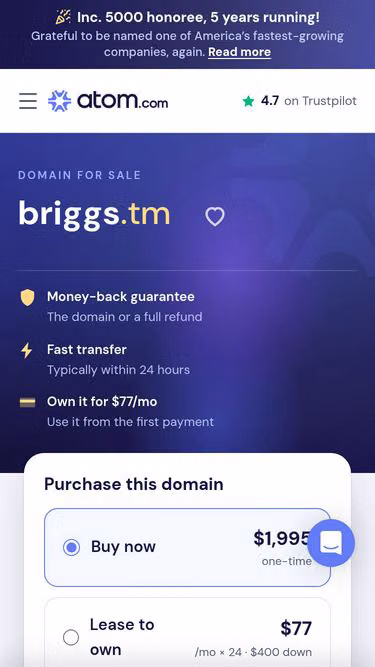 Screenshot of briggs.tm