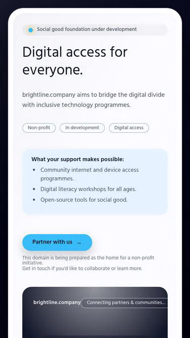 Screenshot of brightline.company