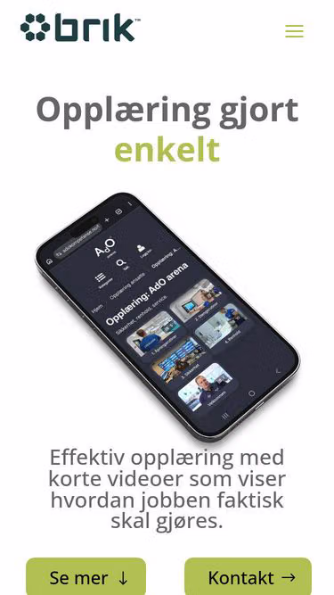 Screenshot of brik.no