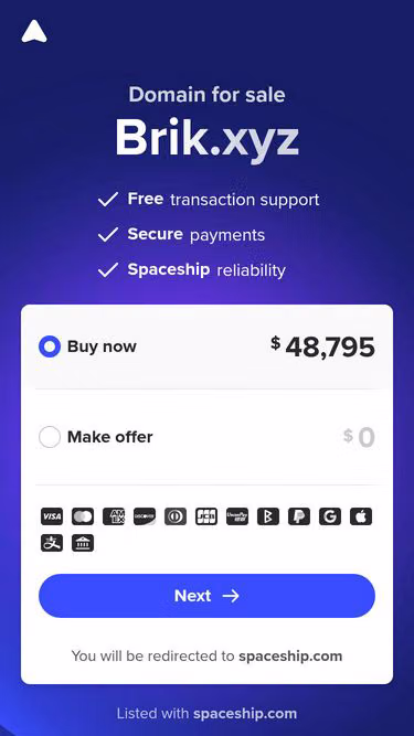 Screenshot of brik.xyz
