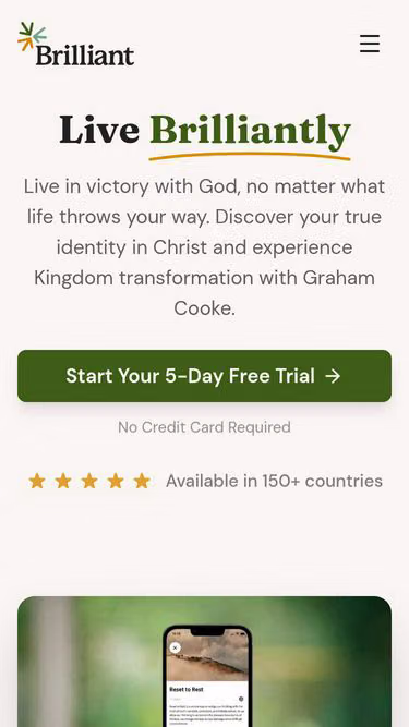 Screenshot of brilliant.church