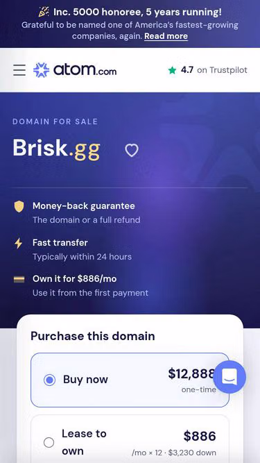 Screenshot of brisk.gg
