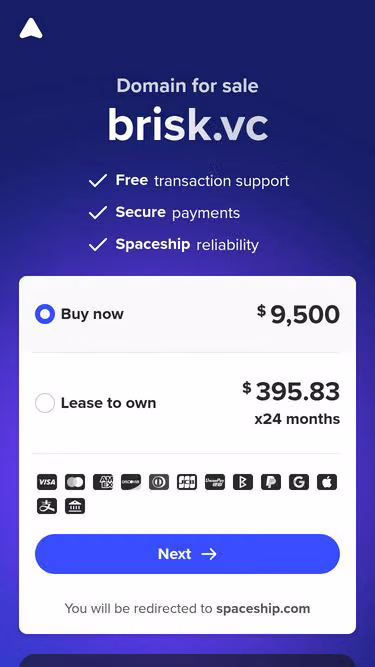 Screenshot of brisk.vc