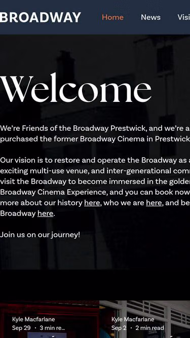 Screenshot of broadway.scot