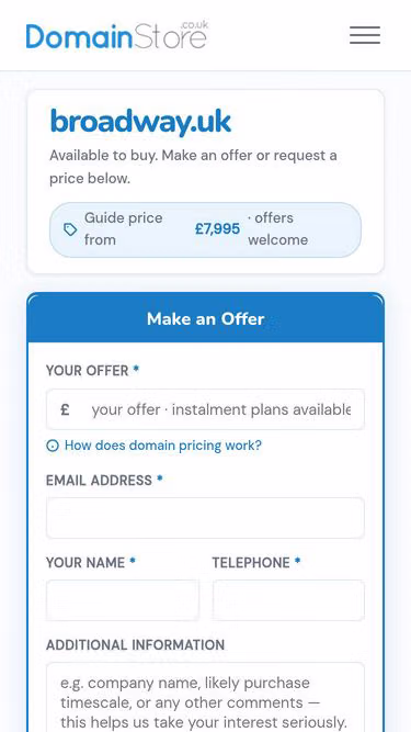 Screenshot of broadway.uk