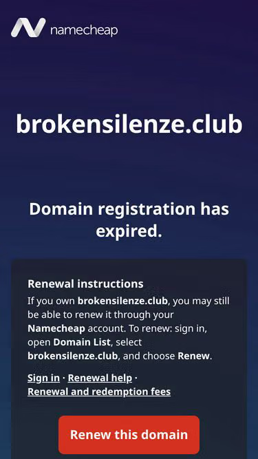 Screenshot of brokensilenze.club