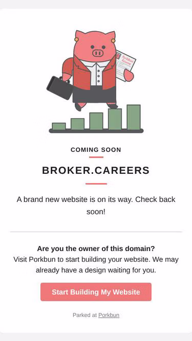 Screenshot of broker.careers