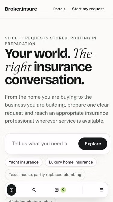 Screenshot of broker.insure