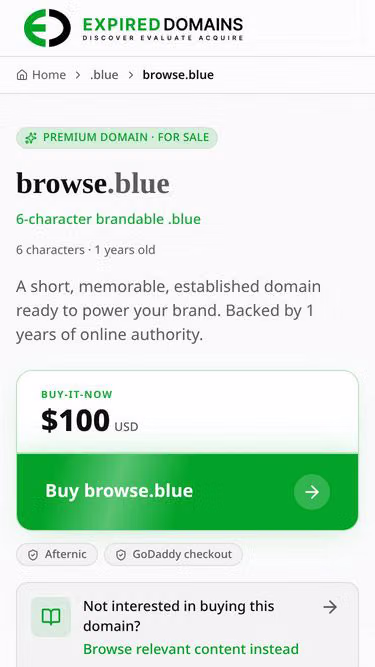Screenshot of browse.blue