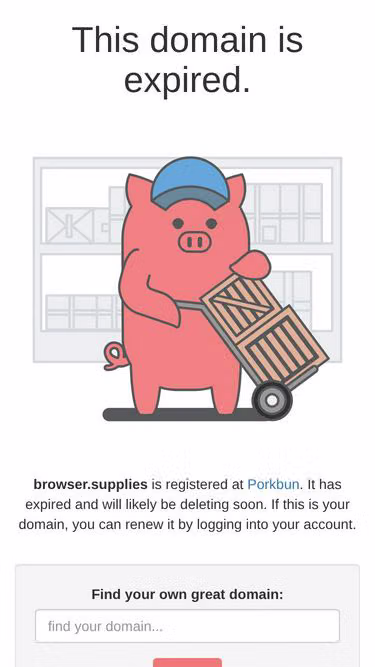 Screenshot of browser.supplies