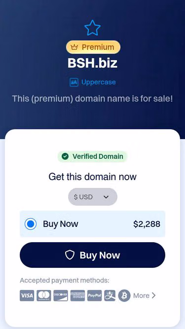 Screenshot of bsh.biz