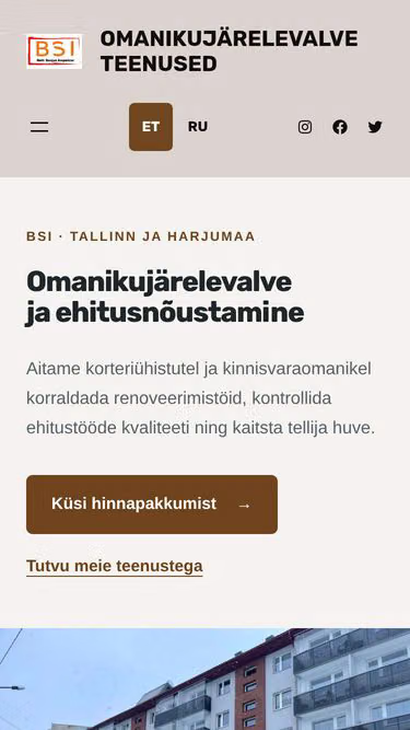 Screenshot of bsi.ee
