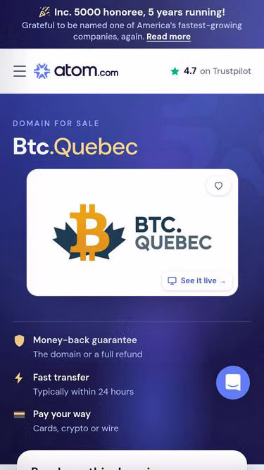 Screenshot of btc.quebec