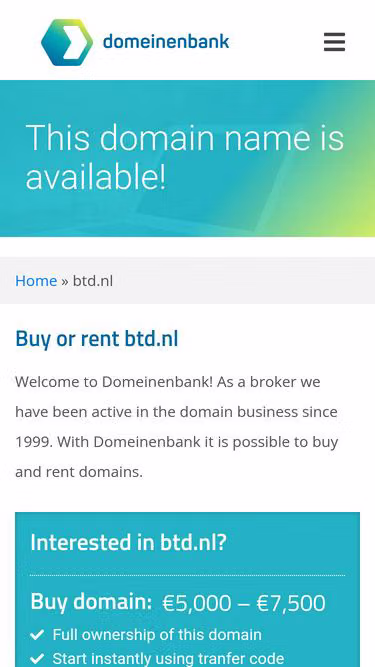 Screenshot of btd.nl