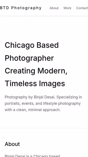 Screenshot of btd.photography