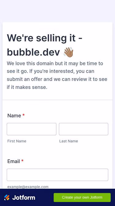 Screenshot of bubble.dev