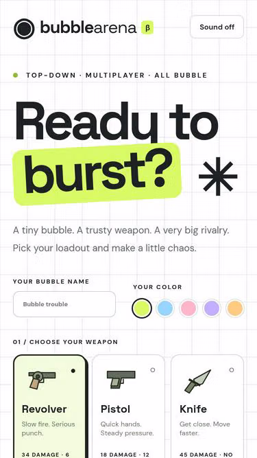 Screenshot of bubble.gripe