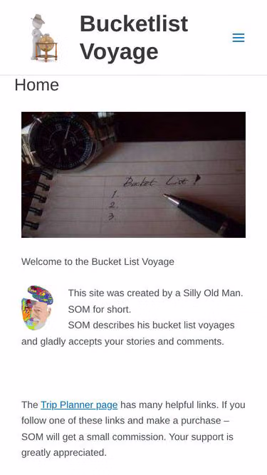 Screenshot of bucketlist.voyage