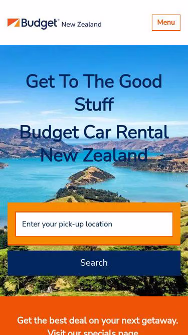 Screenshot of budget.co.nz