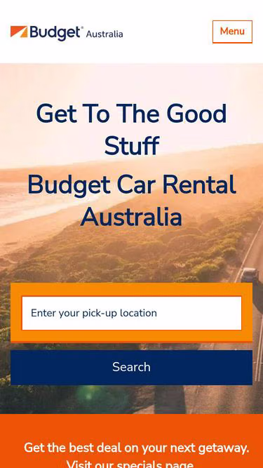 Screenshot of budget.com.au