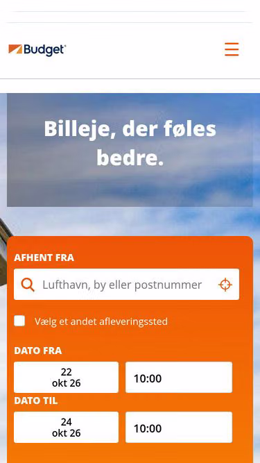 Screenshot of budget.dk