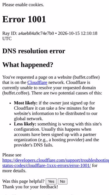 Screenshot of buffet.coffee