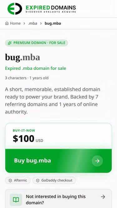 Screenshot of bug.mba