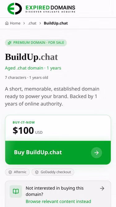 Screenshot of buildup.chat